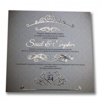 Gold Stamping Wedding Invitation 148 single sided