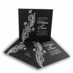 White Ink Wedding Invitation 148 single sided