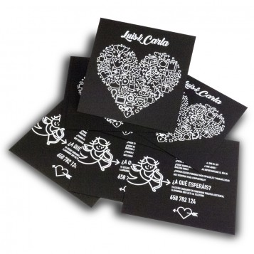 White Ink Wedding Invitation 148 double sided